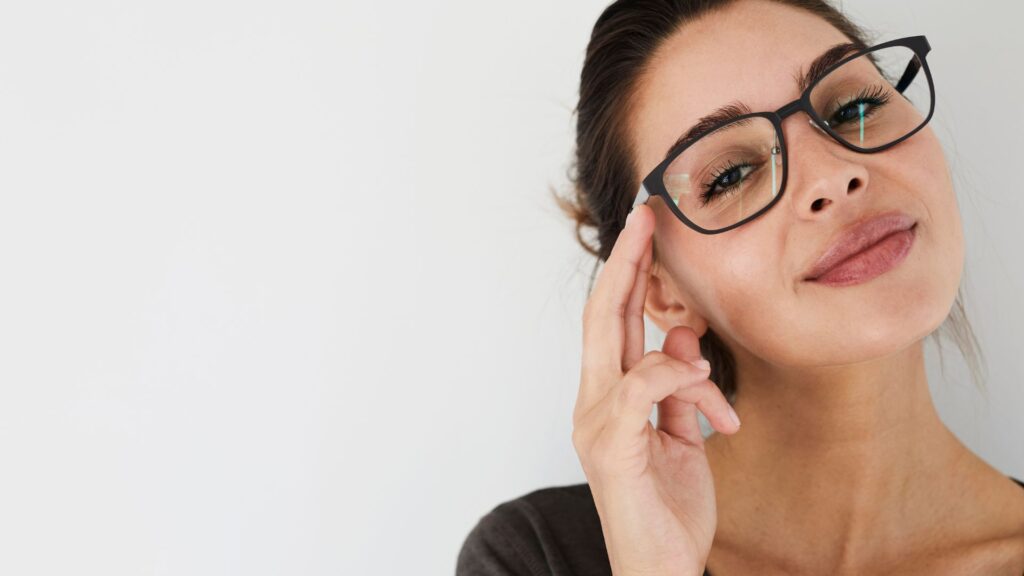 woman wearing glasses