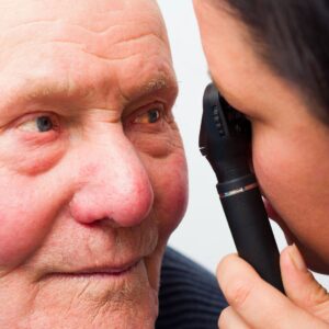 doctor checking for cataracts